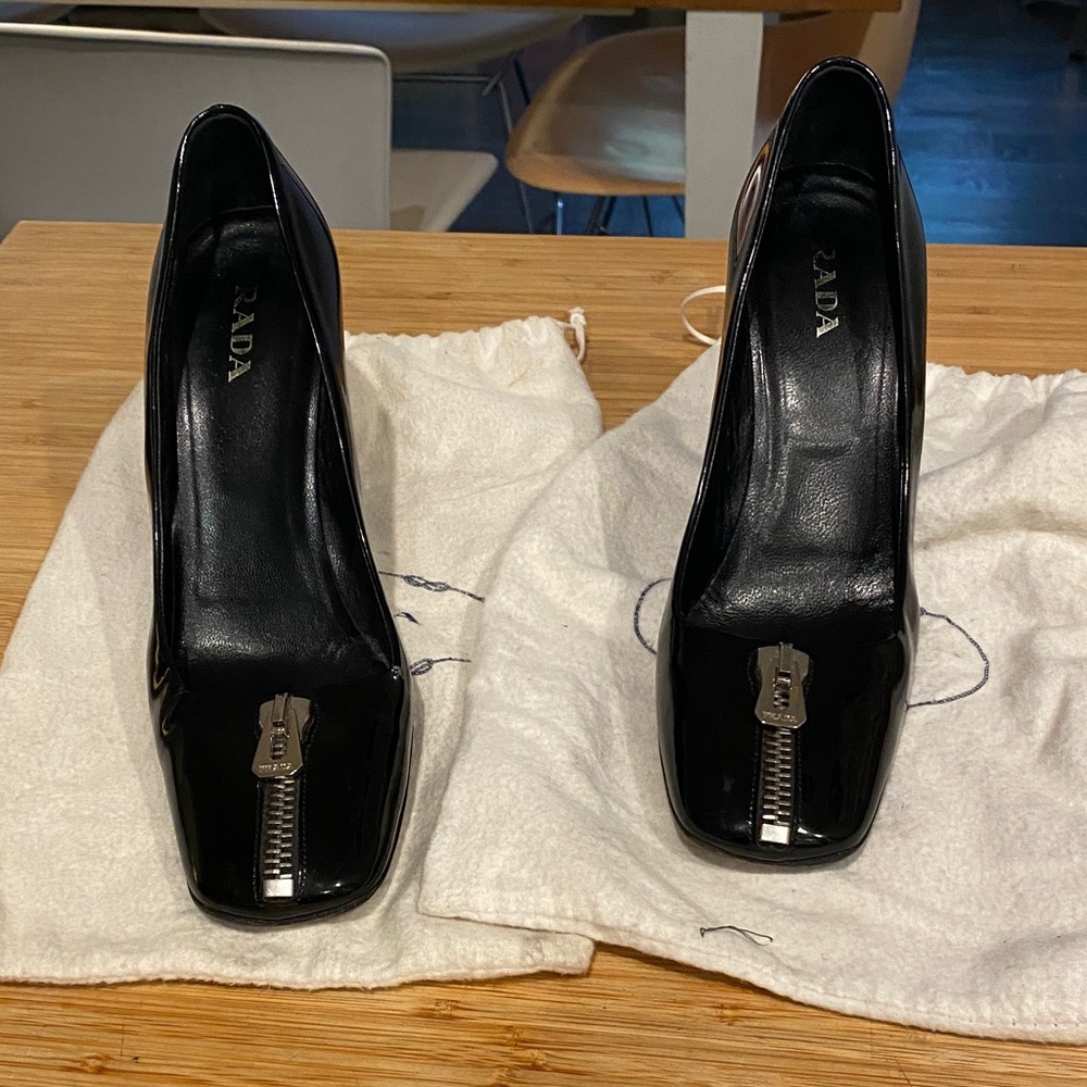 Prada Black Women's Shoes with Zipper Detail